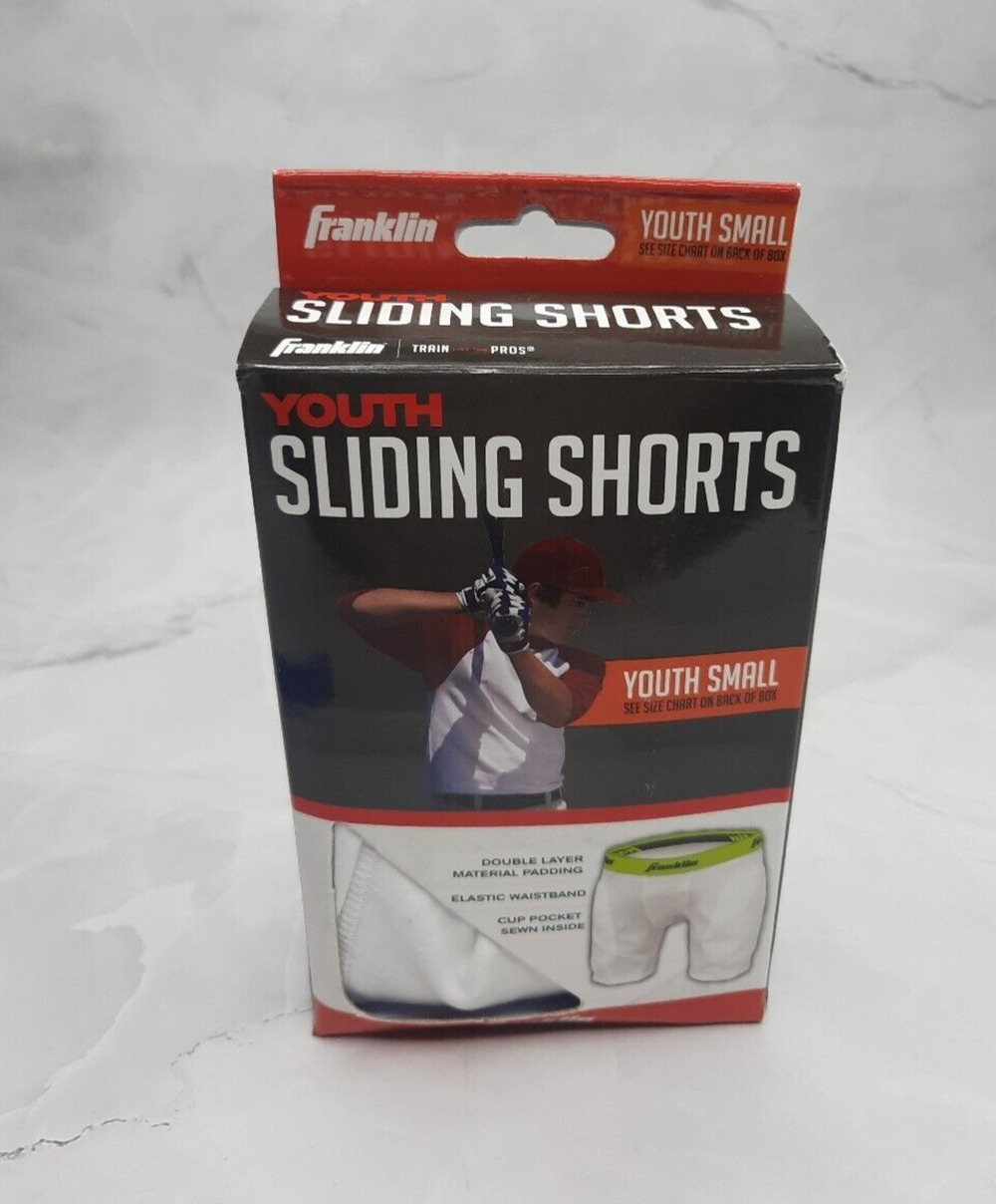 Franklin Youth Sliding Shorts Small White Baseball